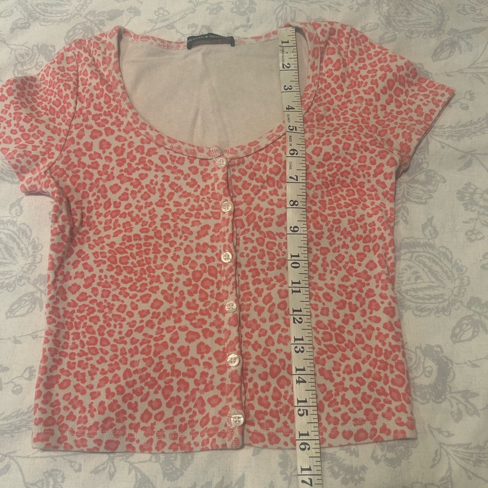 Brandy Melville Pink Leopard Print Top